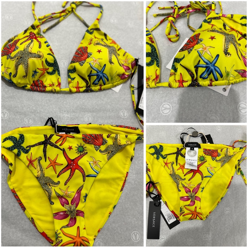 VERSACE TRESOR  DE  LA MER PRINT BIKINI TOP AND BOTTOM/ VERSACE STARFISH SWIM